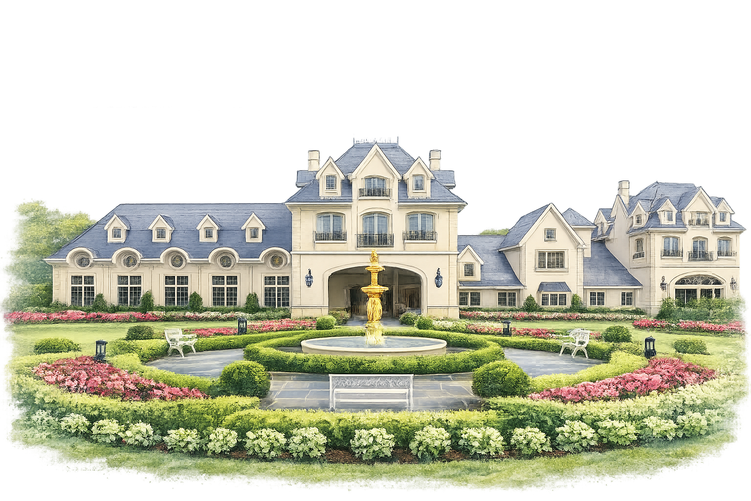 Park Chateau Estate & Gardens — pencil sketch